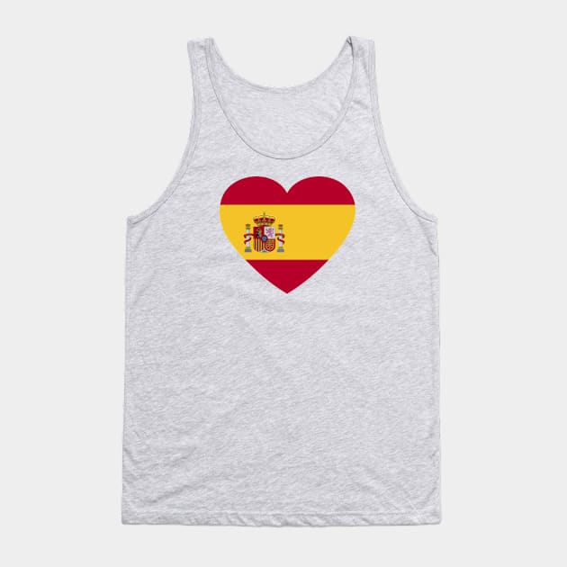 I Love Spain // Heart-Shaped Spanish Flag Tank Top by SLAG_Creative